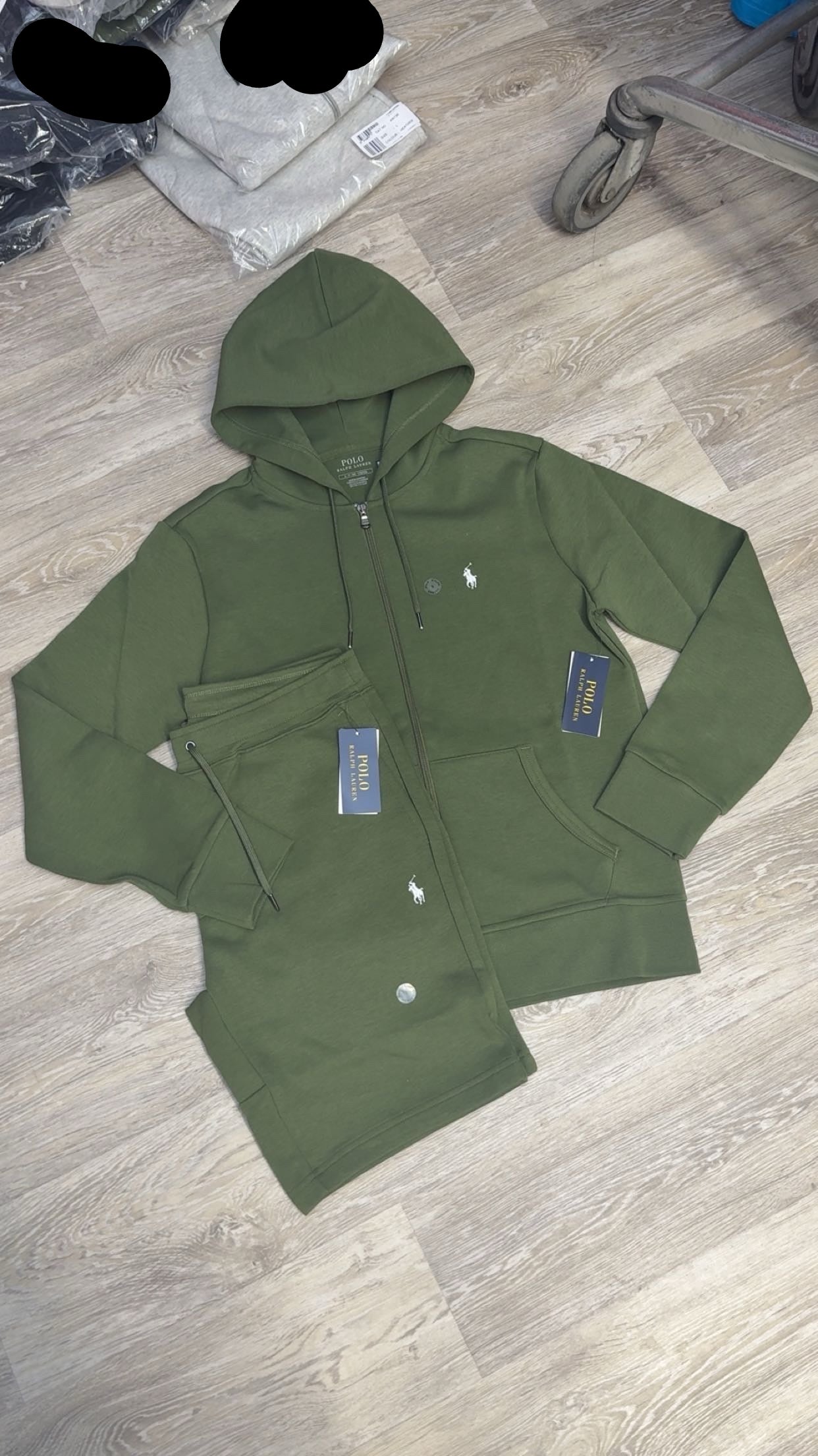 Ralph Lauren Double Knit Short Set Olive