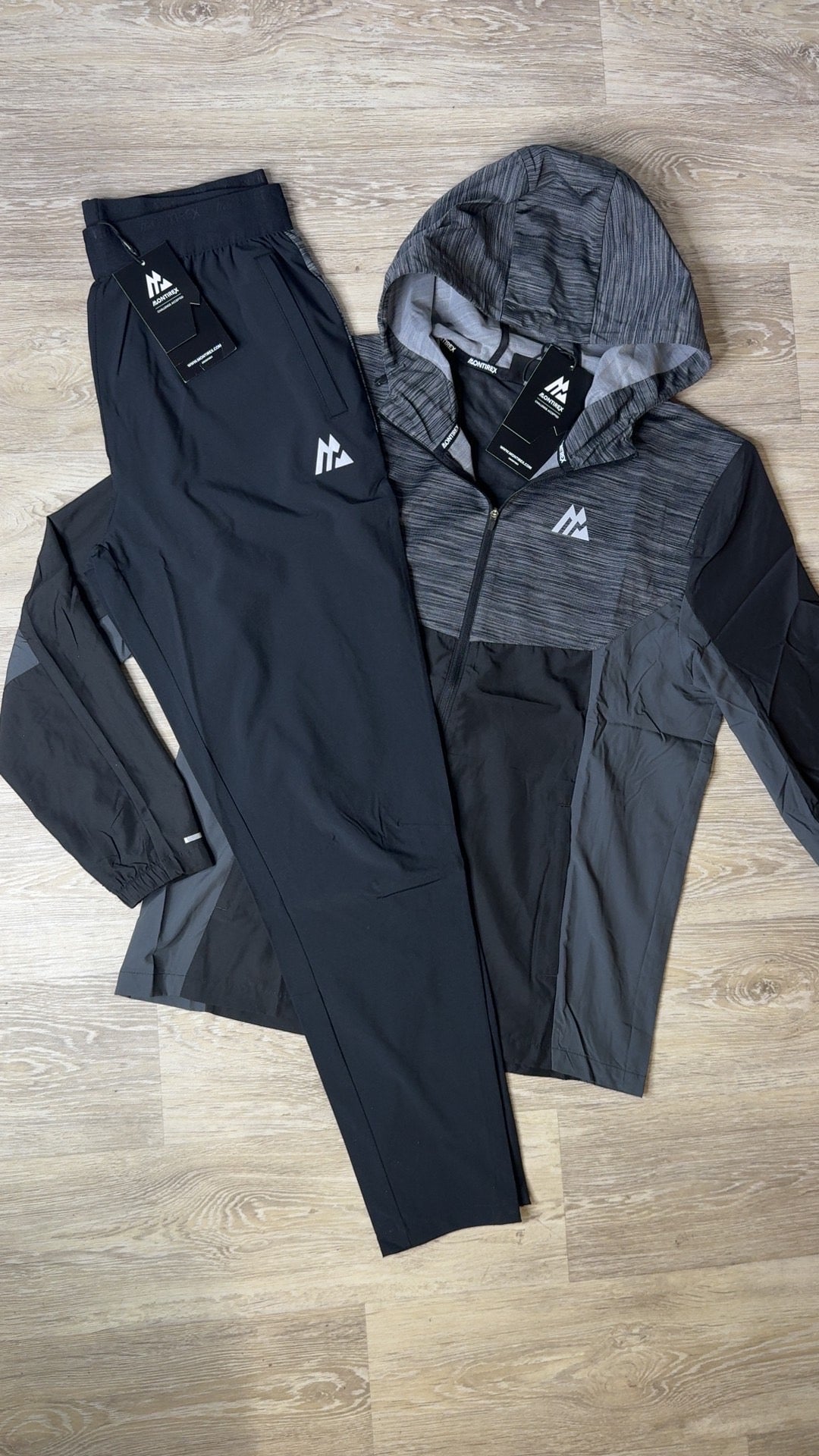 Montirex Trail Tracksuit in Black / Grey