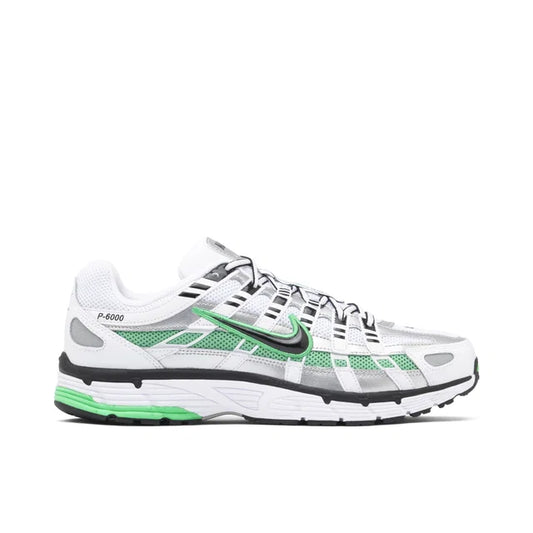 Nike P6000 White/Black/Metallic Silver/Green