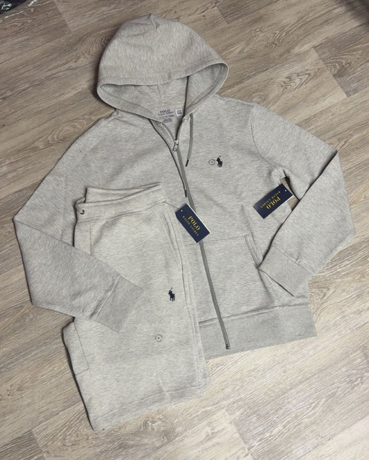 Ralph Lauren Double Knit Short Set Heather Grey