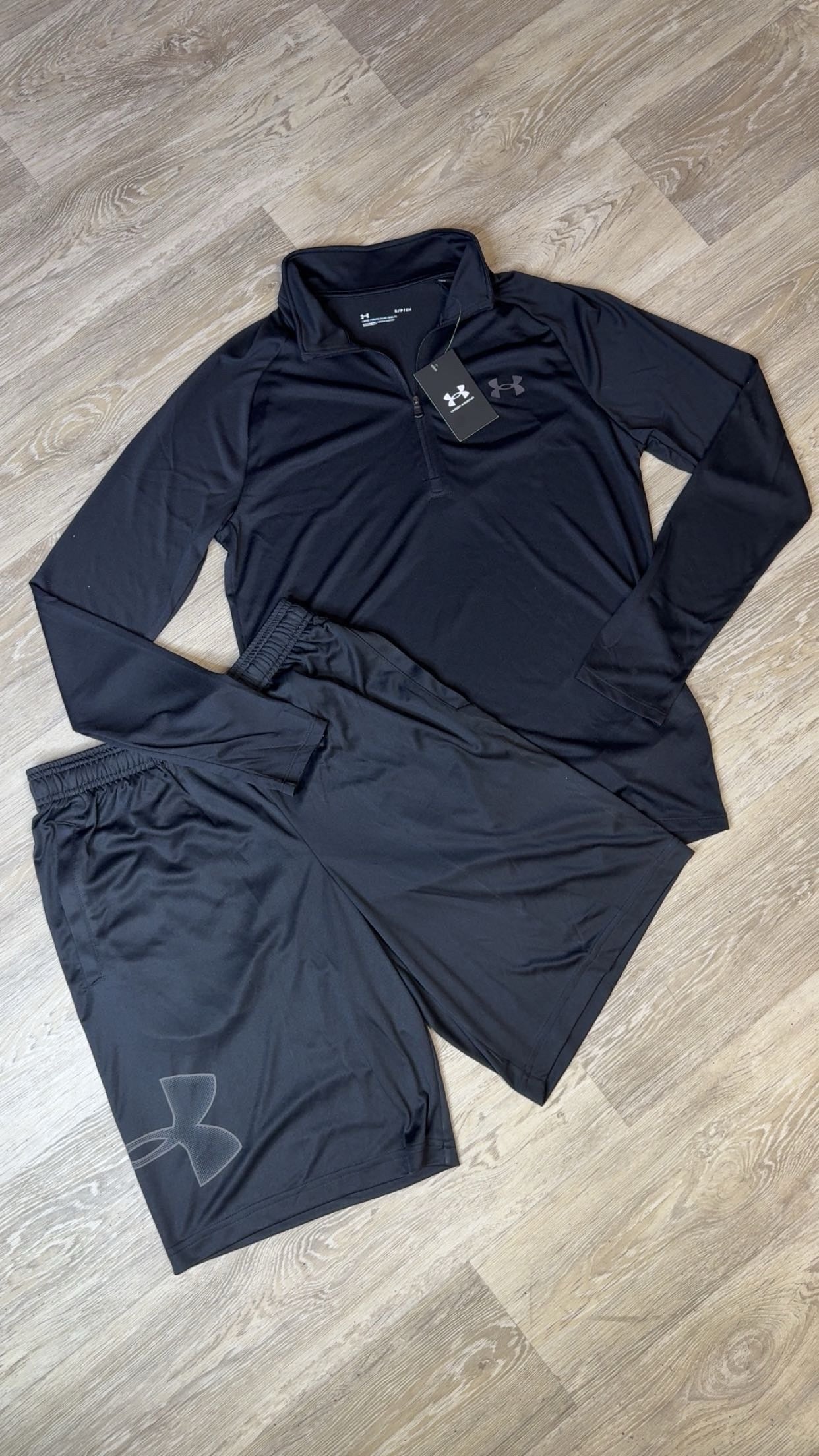 Under Armour 1/4 Zip Short Set Black