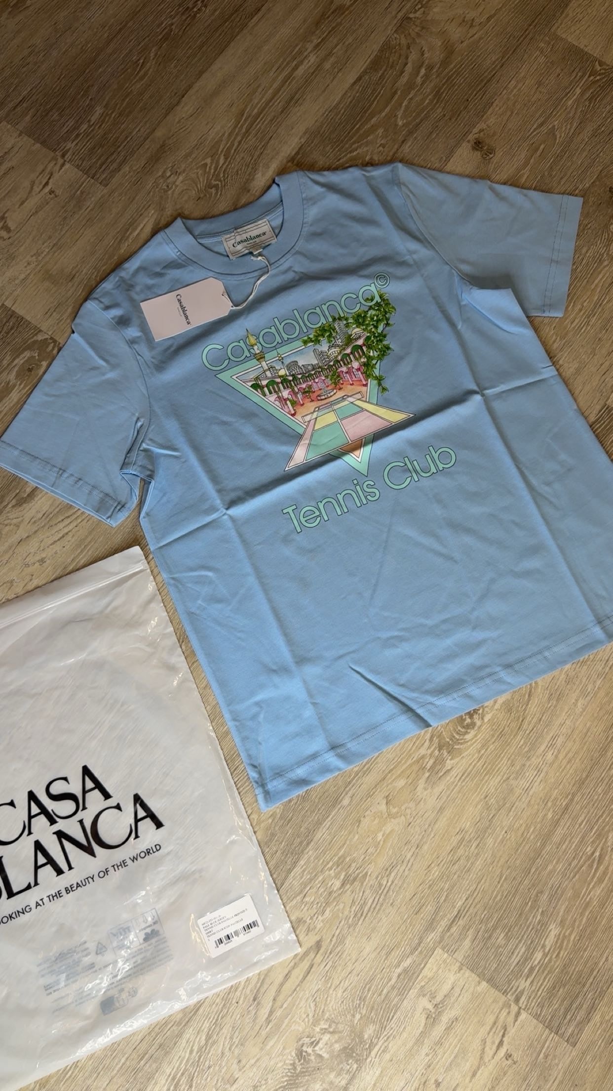 Casablanca Tennis Club Icon T-Shirt Baby Blue