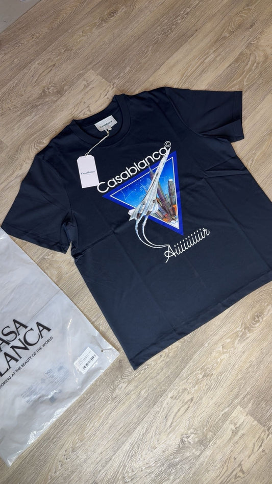 Casablanca Aiiiiir T-Shirt Navy Blue