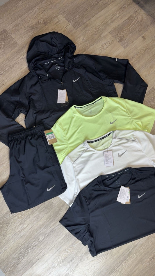 Nike Repel Jacket 3 T-Shirts & Short Set Black/Neon/White