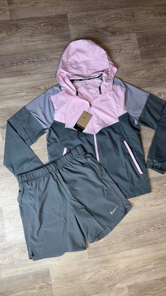 Nike Windrunner Miler Short Set Grey / Pink