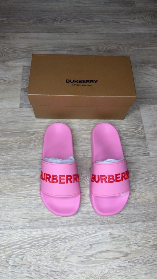 Burberry Logo Slides in Pink