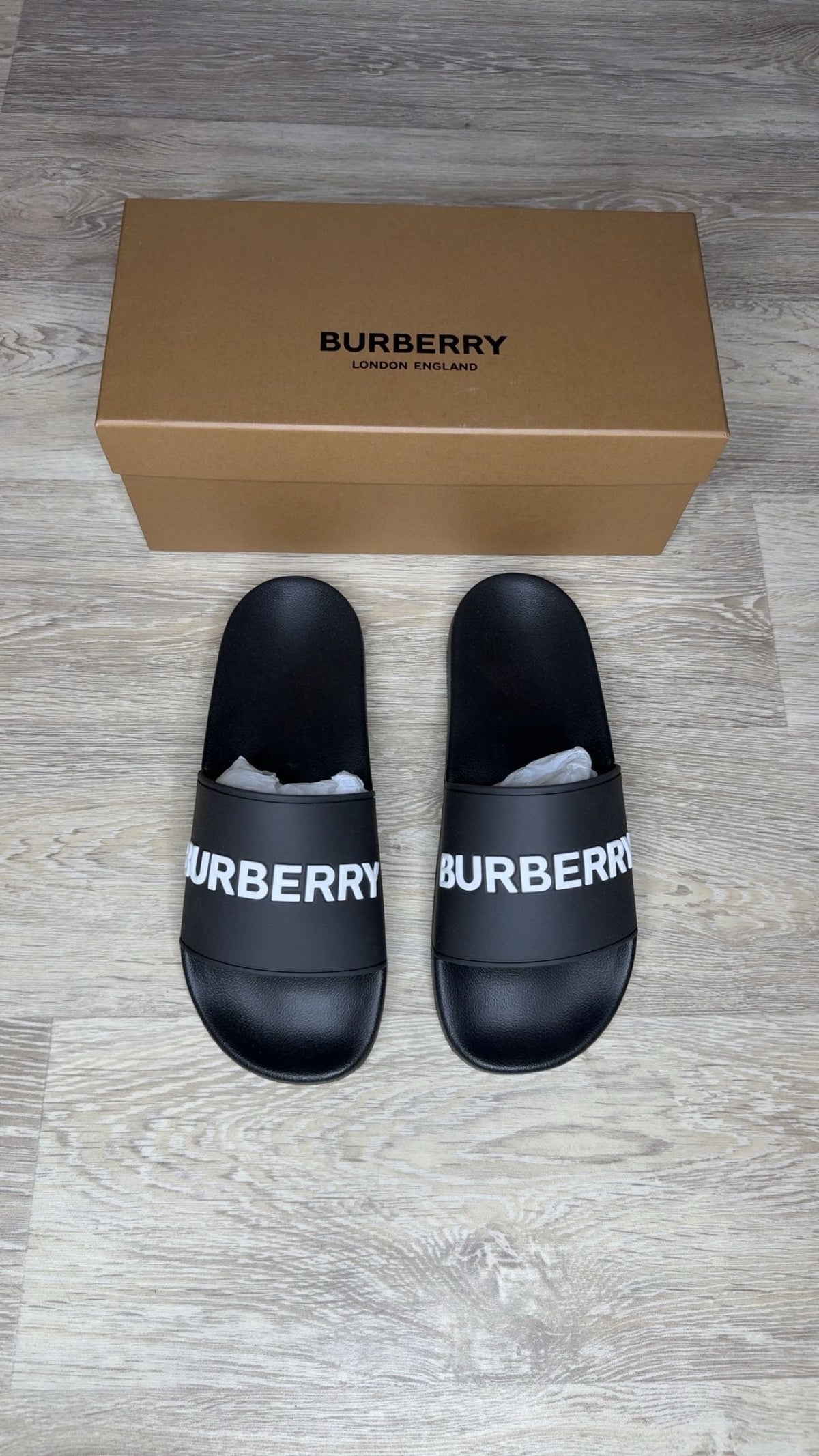 Burberry Logo Slides in Black